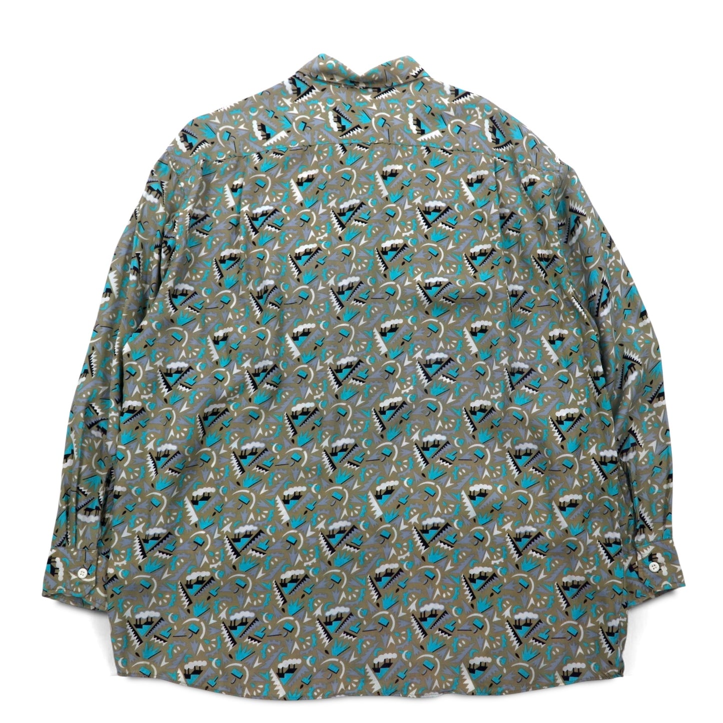 Vintage 90s Retro Shirt JESSE JAMES All-over Print Shirt L Grey Cupra Chest Pocket