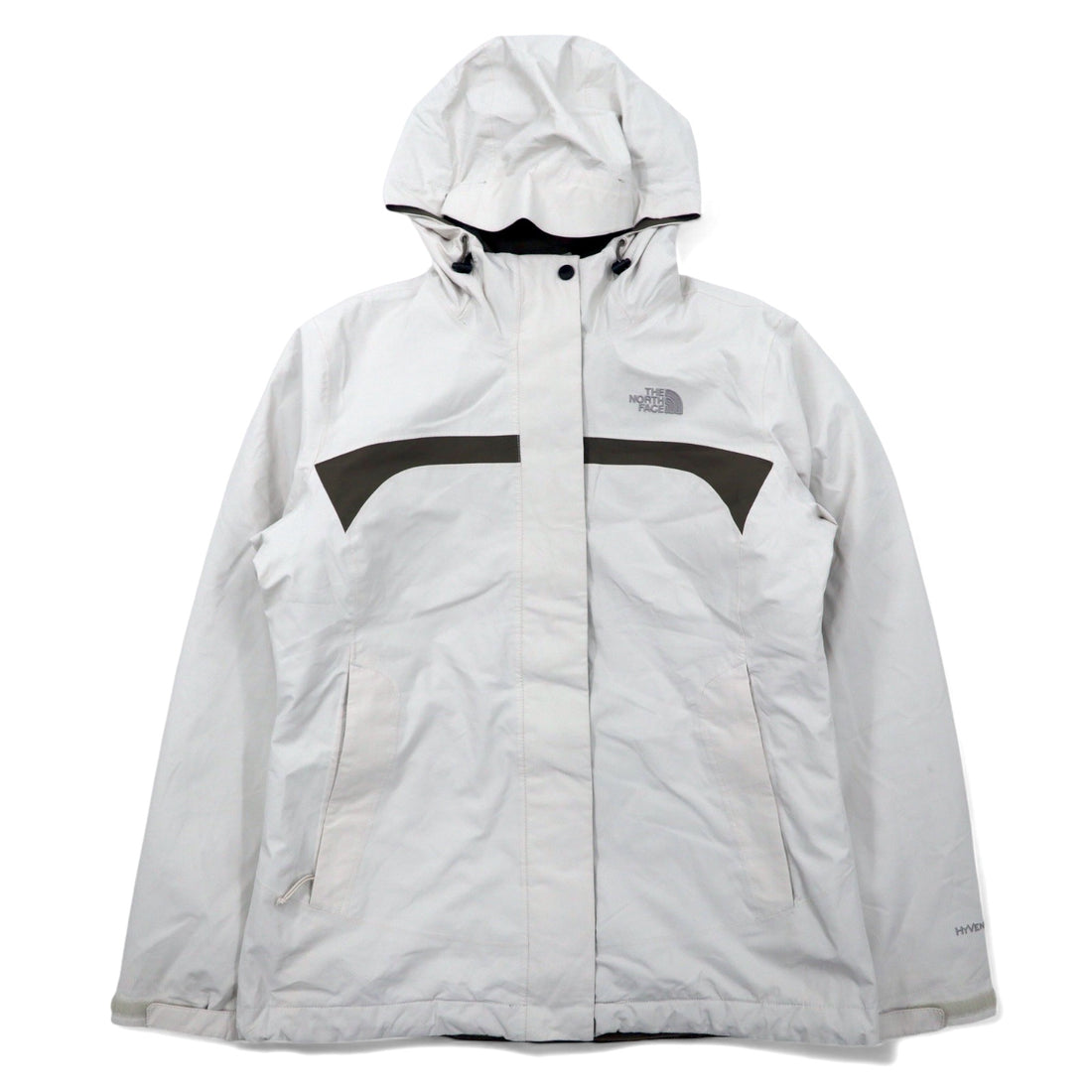 日本然リトテ-古着オンライン-THE NORTH FACE 3WAY マウンテンパーカー M ホワイト カーキ ポリエステル HYVENT 防水 透湿 フリースライナー 着脱式 US規格-THE NORTH FACE 3WAY Mountain Hoodie M White Khaki Polyester HYVENT Waterproof Breathable Fleece Liner Detachable US Standard