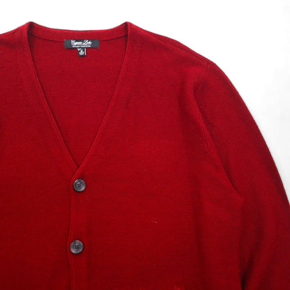 Vintage Knit Cardigan, Large, Red, Acrylic, V-Neck, Cypress Links SPORTSWEAR