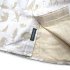 Eddie Bauer Button-down Shirt L Beige Cotton All-over Animal Pattern Unused