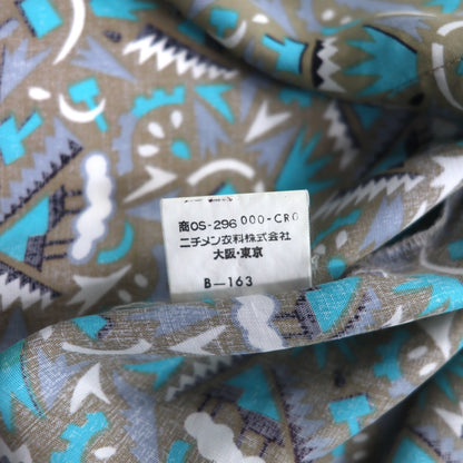 Vintage 90s Retro Shirt JESSE JAMES All-over Print Shirt L Grey Cupra Chest Pocket