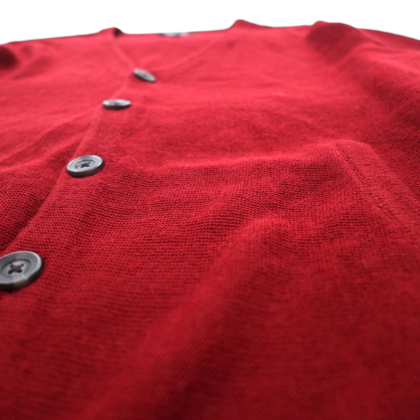Vintage Knit Cardigan, Large, Red, Acrylic, V-Neck, Cypress Links SPORTSWEAR