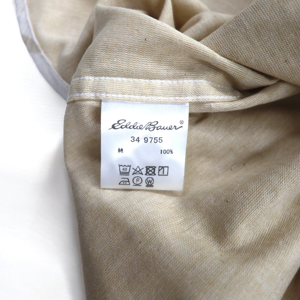 Eddie Bauer Button-down Shirt L Beige Cotton All-over Animal Pattern Unused
