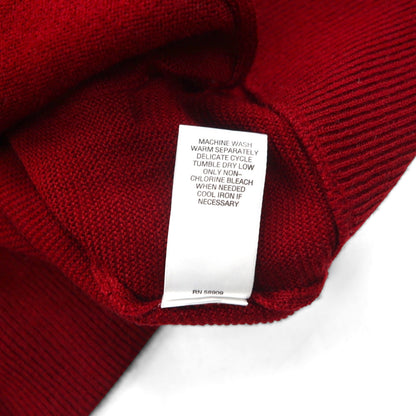 Vintage Knit Cardigan, Large, Red, Acrylic, V-Neck, Cypress Links SPORTSWEAR