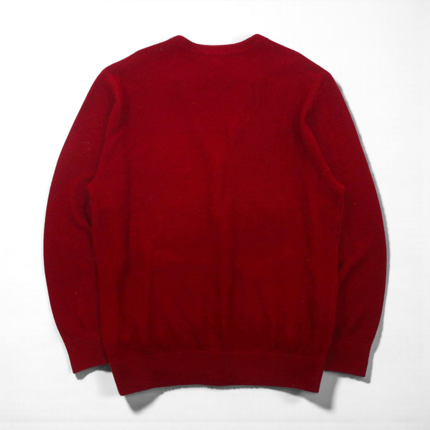 Vintage Knit Cardigan, Large, Red, Acrylic, V-Neck, Cypress Links SPORTSWEAR