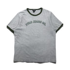 POLO JEANS Co. RALPH LAUREN 90s Arch Logo Ringer T-Shirt, Size XL, Gray, Embroidered Chainstitch Cotton
