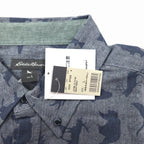 Eddie Bauer Button-down Shirt L Navy Cotton All-over Animal Pattern Unused