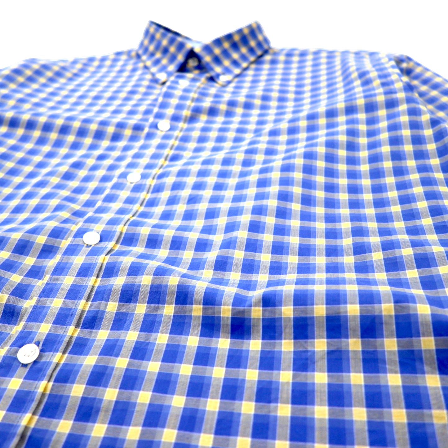 NAUTICA ボタンダウンシャツ XL ブルー チェック コットン ワンポイントロゴ ビッグサイズ