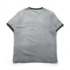 POLO JEANS Co. RALPH LAUREN 90s Arch Logo Ringer T-Shirt, Size XL, Gray, Embroidered Chainstitch Cotton