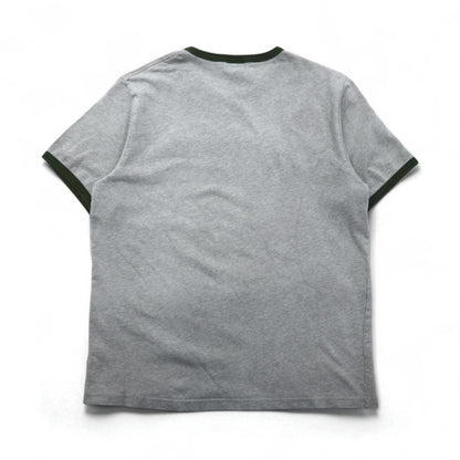 POLO JEANS Co. RALPH LAUREN 90年代 アーチロゴ リンガーTシャツ XL グレー 刺繍 チェーンステッチ コットン