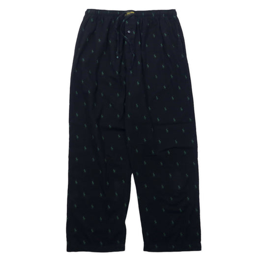 日本然リトテ-古着オンライン-POLO RALPH LAUREN スモールポニー 総柄 パジャマパンツ XL ブラック コットン-POLO RALPH LAUREN Small Pony Patterned Pajamas Pants XL Black Cotton