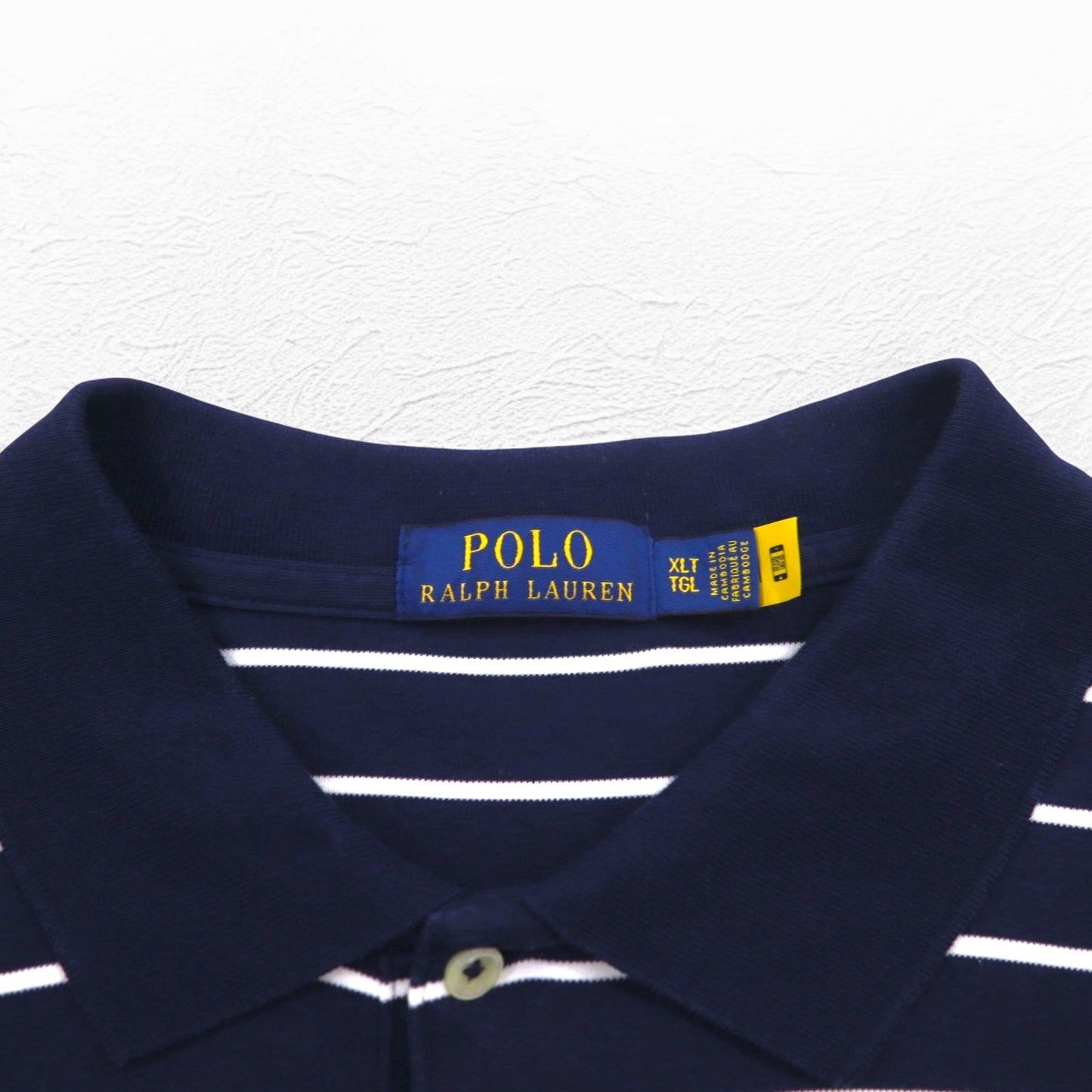 POLO RALPH LAUREN ボーダー ポロシャツ XL ネイビー コットン スモールポニー刺繍