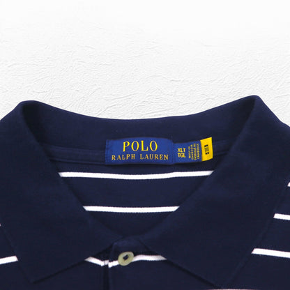 POLO RALPH LAUREN ボーダー ポロシャツ XL ネイビー コットン スモールポニー刺繍