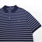 POLO RALPH LAUREN Striped Polo Shirt XL Navy Cotton Small Pony Embroidery