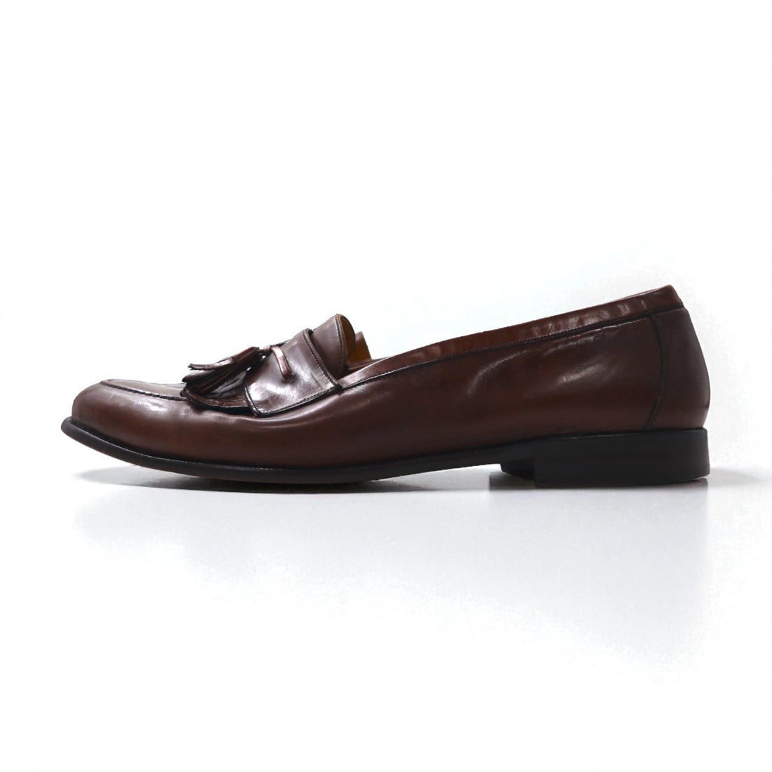 mezlan Spanish-made Quilted Tassel Loafers, Size 28cm, Brown Leather, SANTANDER