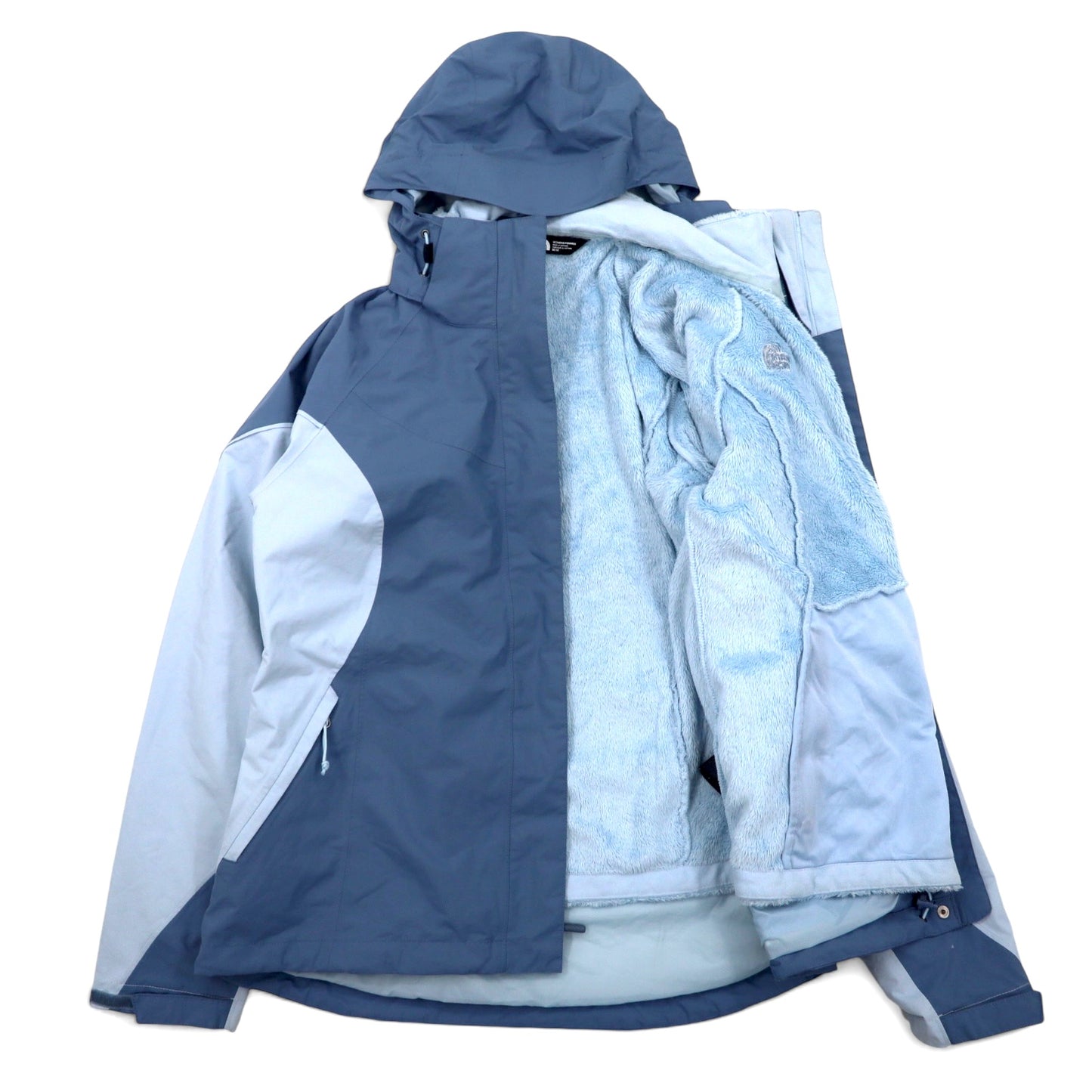 THE NORTH FACE 3WAY マウンテンパーカー M ブルー ナイロン HYVENT 防水 透湿 フリースライナー 着脱式 フード着脱式 US規格