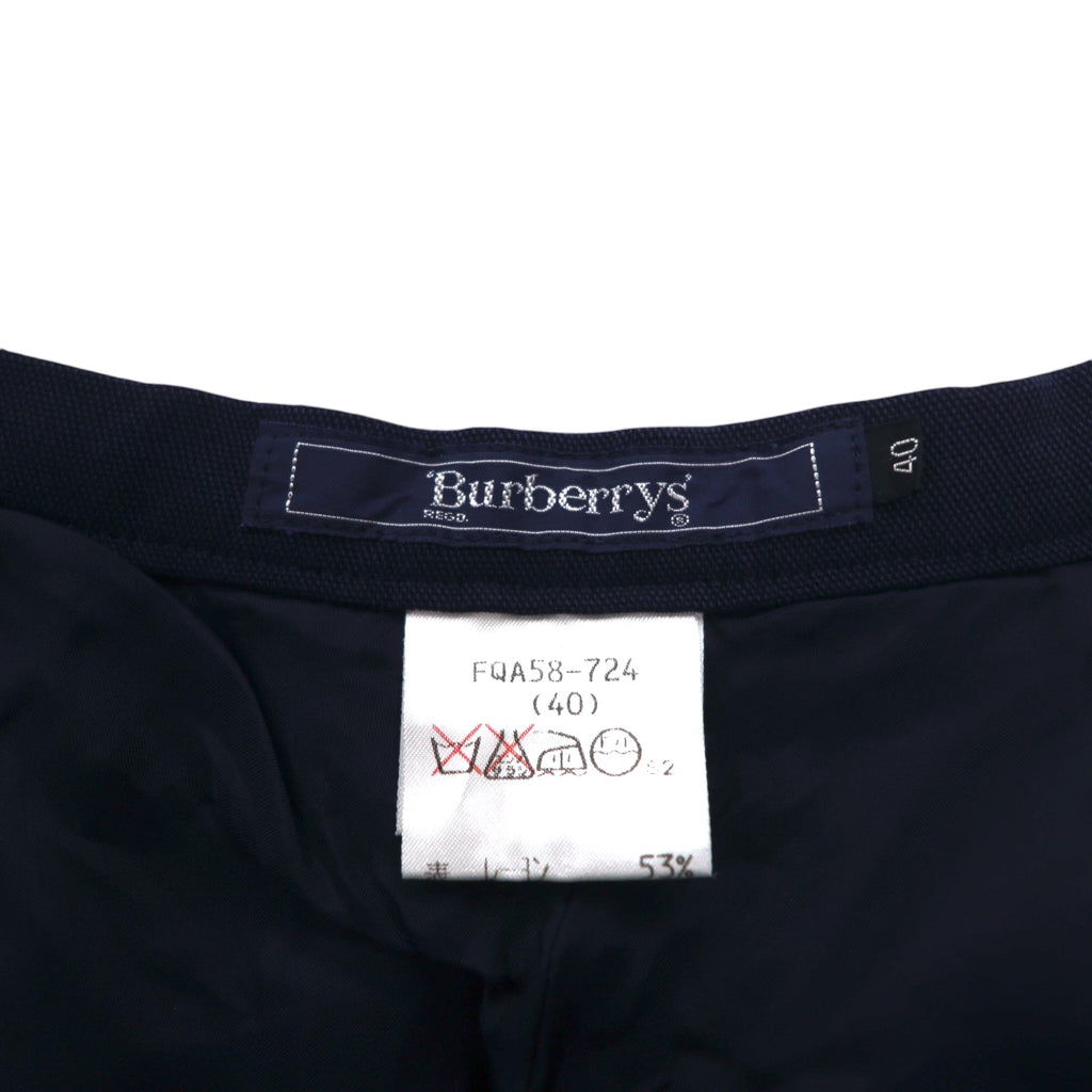 Burberrys 90年代 ワイド スラックスパンツ M ネイビー レーヨン