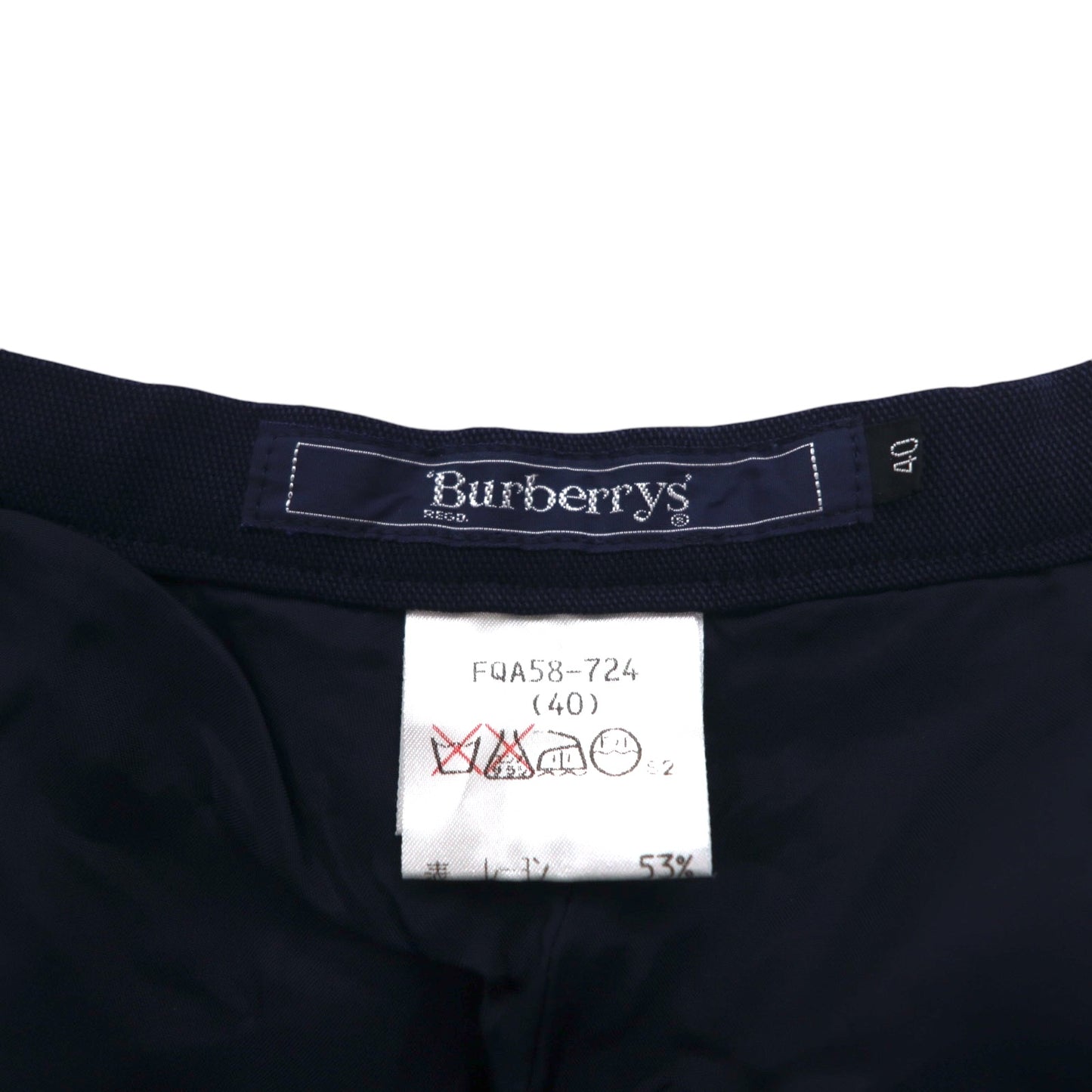 Burberrys 90年代 ワイド スラックスパンツ M ネイビー レーヨン