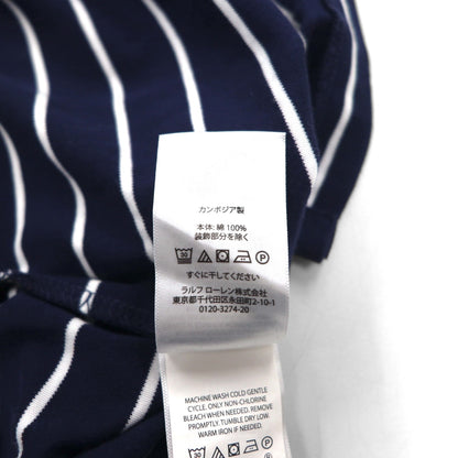 POLO RALPH LAUREN ボーダー ポロシャツ XL ネイビー コットン スモールポニー刺繍