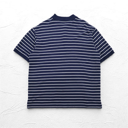 POLO RALPH LAUREN ボーダー ポロシャツ XL ネイビー コットン スモールポニー刺繍