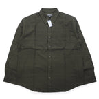 Eddie Bauer Dobby Button-Down Shirt, L, Khaki, Cotton, All-Over Print, Unused