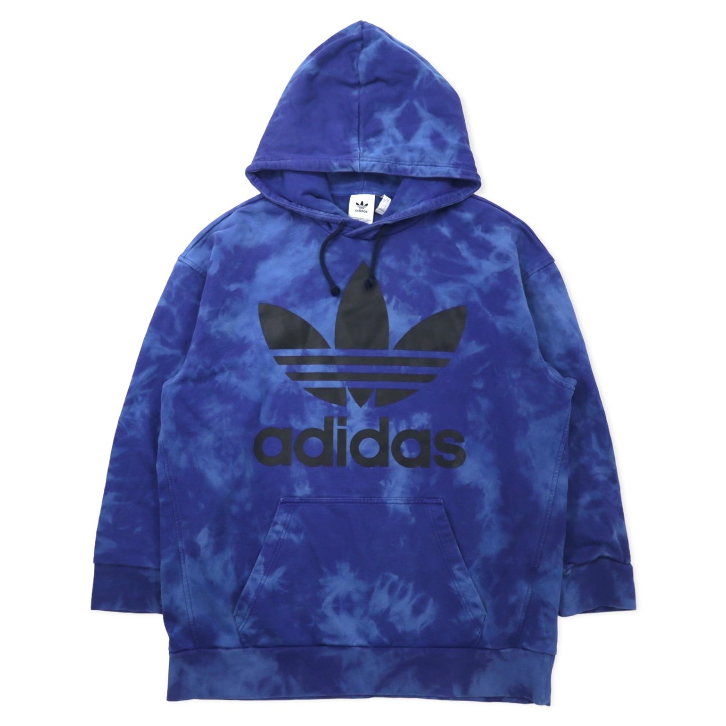 adidas originals トレフォイルロゴ プルオーバー パーカー 2XO ネイビー タイダイ コットン ヘビーウェイト adicolor Tie-Dye Hoodie In Navy CW1337