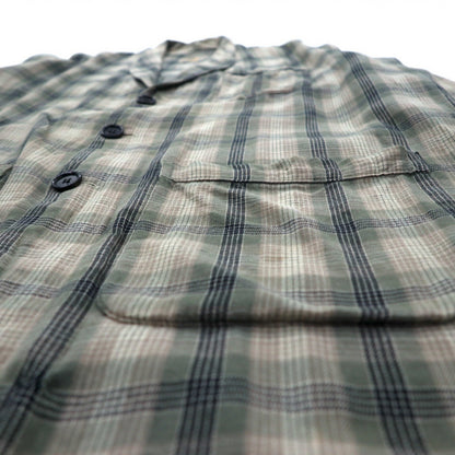 Sunday Works USA製 ガウンコート S カーキ チェック コットン UNION MADE