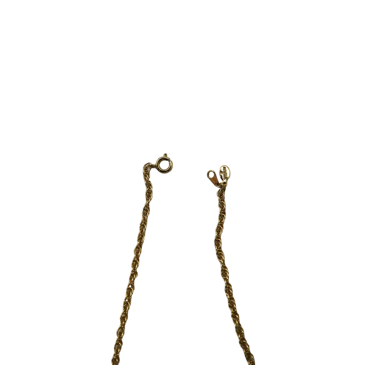 GIVENCHY ロゴモチーフ ネックレス 41cm ゴールド ロープチェーン カラーストーン オールド