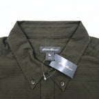 Eddie Bauer Dobby Button-Down Shirt, L, Khaki, Cotton, All-Over Print, Unused