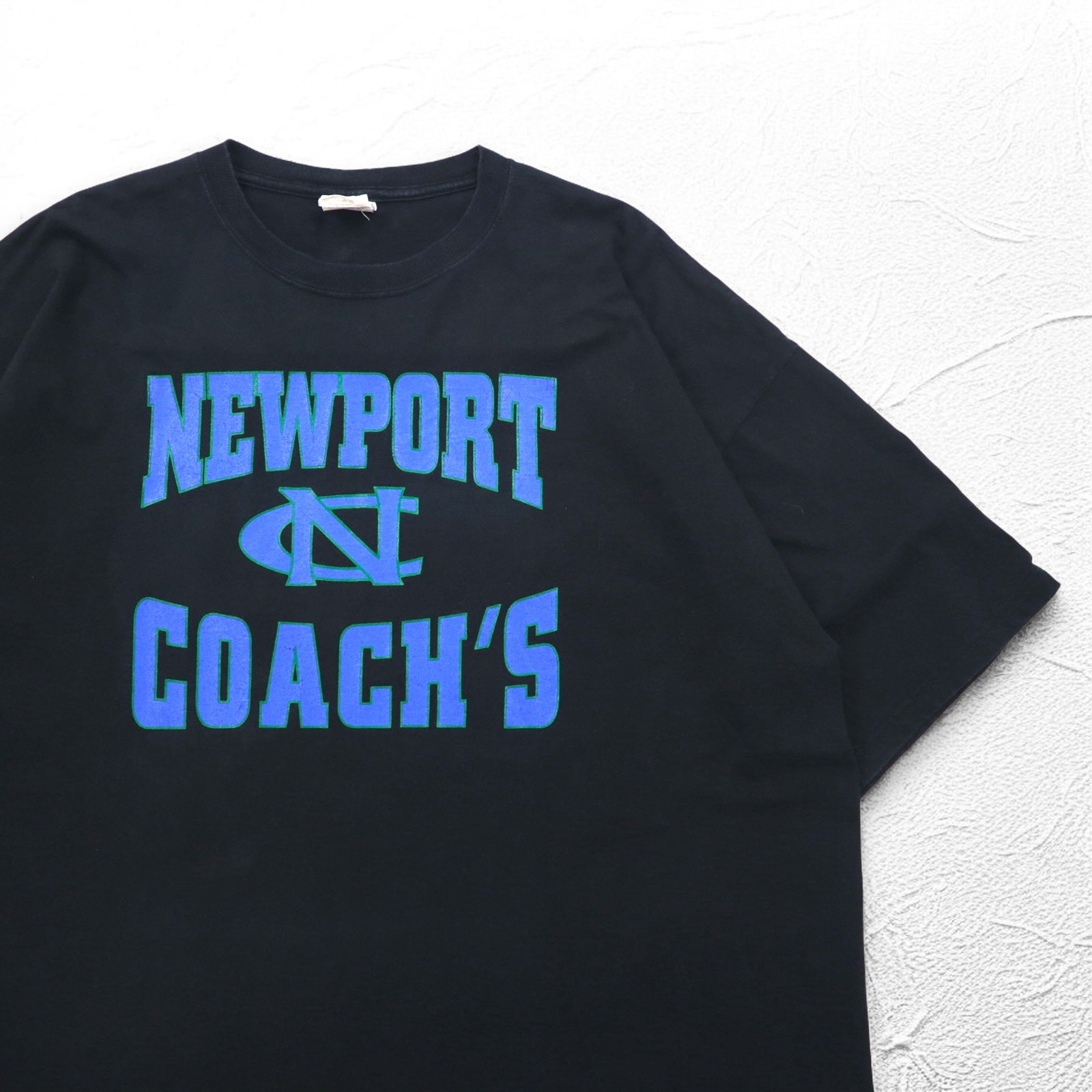 JERZEES ヘビーウェイト 3段プリント カレッジ Tシャツ 2XL ブラック ナンバリング NEWPORT COACHS ビッグサイズ ホンジュラス製