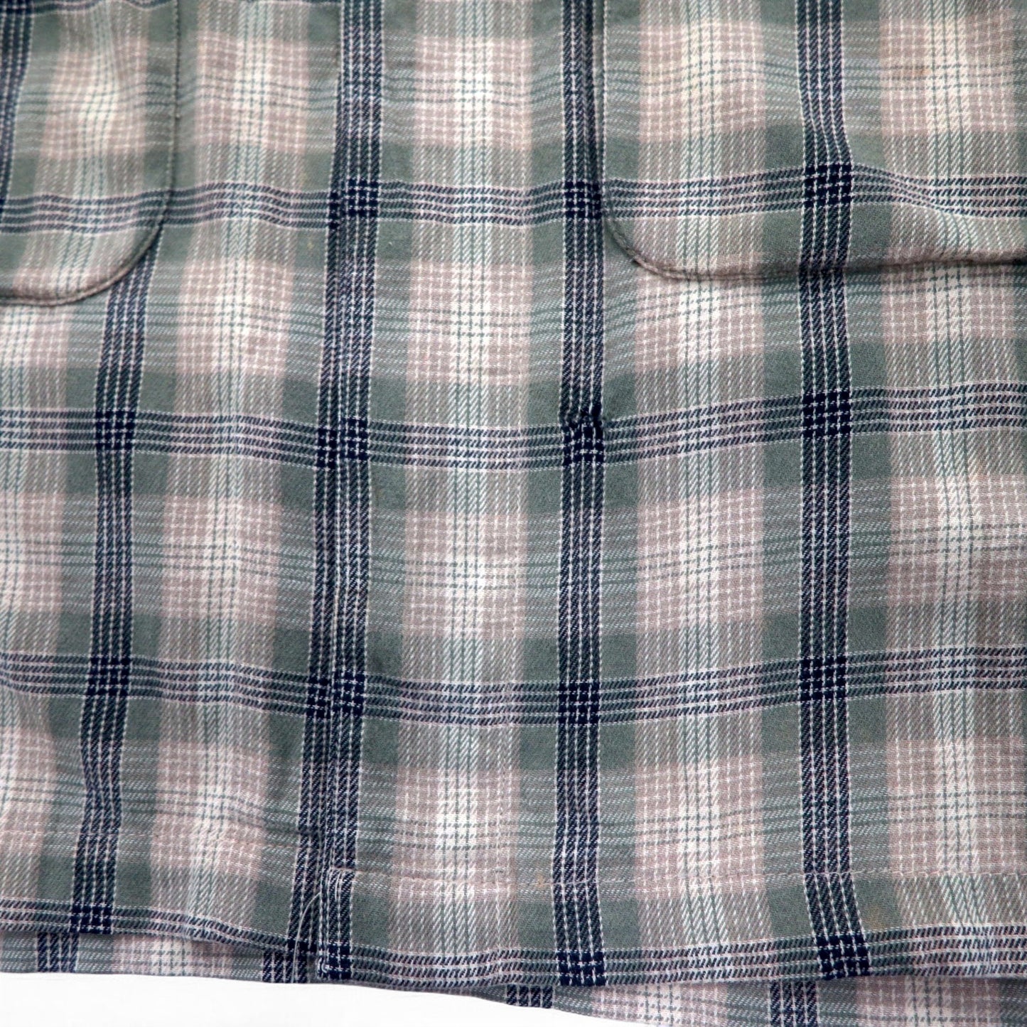 Sunday Works USA製 ガウンコート S カーキ チェック コットン UNION MADE