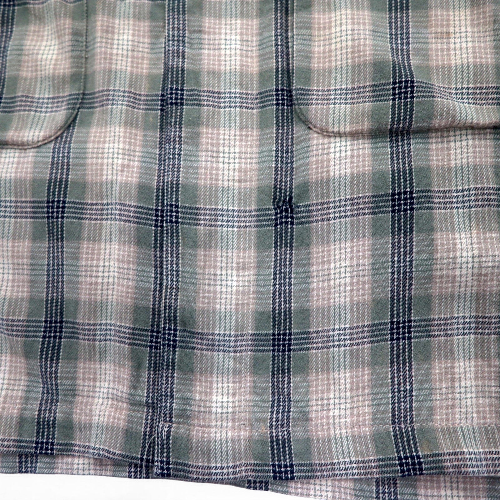 Sunday Works USA Made Gown Coat S Khaki Check Cotton UNION MADE