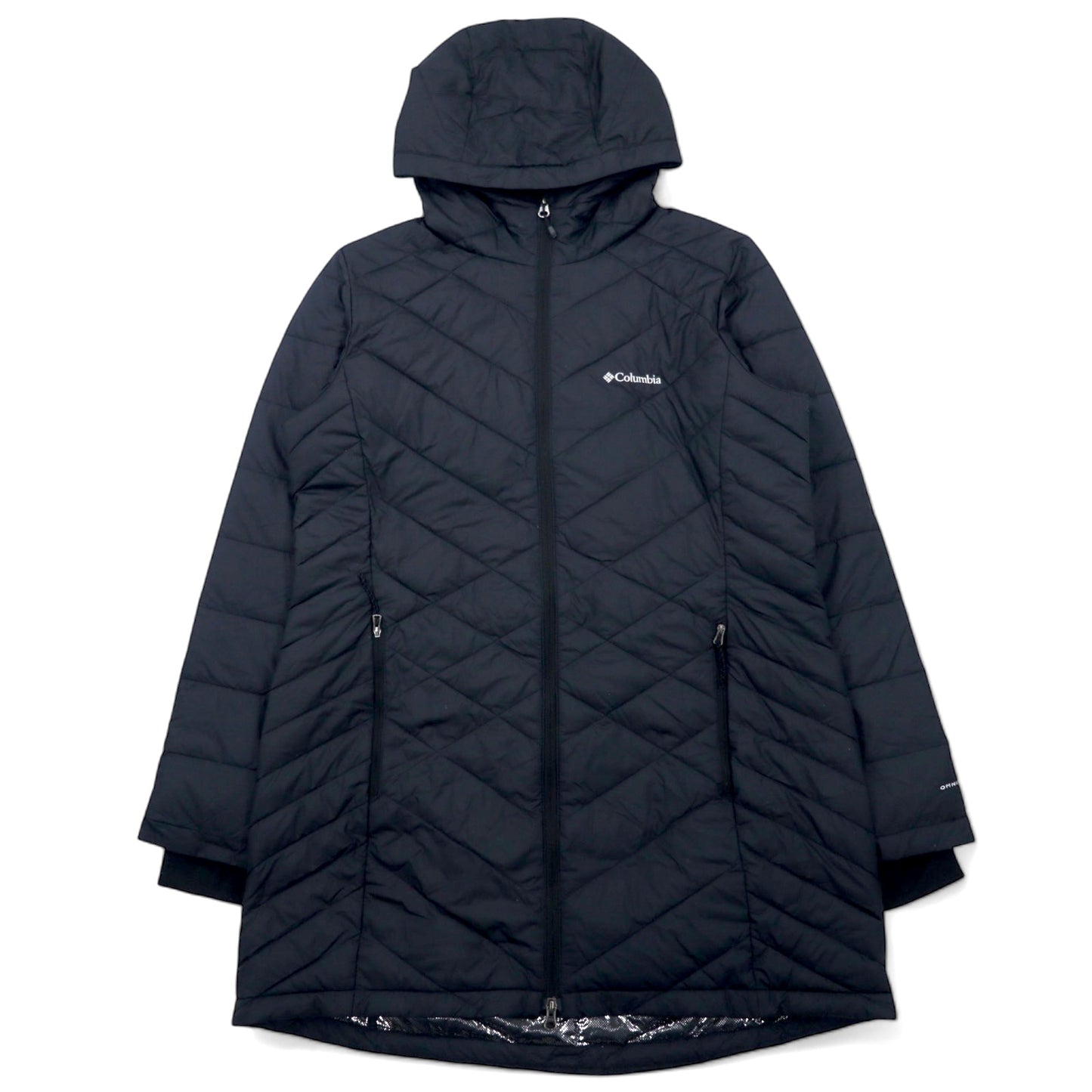 Columbia オムニヒート キルティング ダウンコート XL ブラック ポリエステル 中綿 Heavenly Long Hooded Jacket WL0011