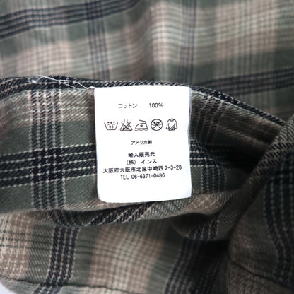 Sunday Works USA製 ガウンコート S カーキ チェック コットン UNION MADE