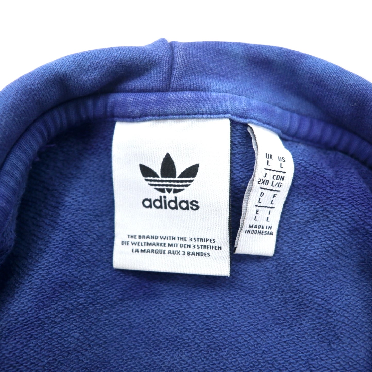 adidas originals トレフォイルロゴ プルオーバー パーカー 2XO ネイビー タイダイ コットン ヘビーウェイト adicolor Tie-Dye Hoodie In Navy CW1337