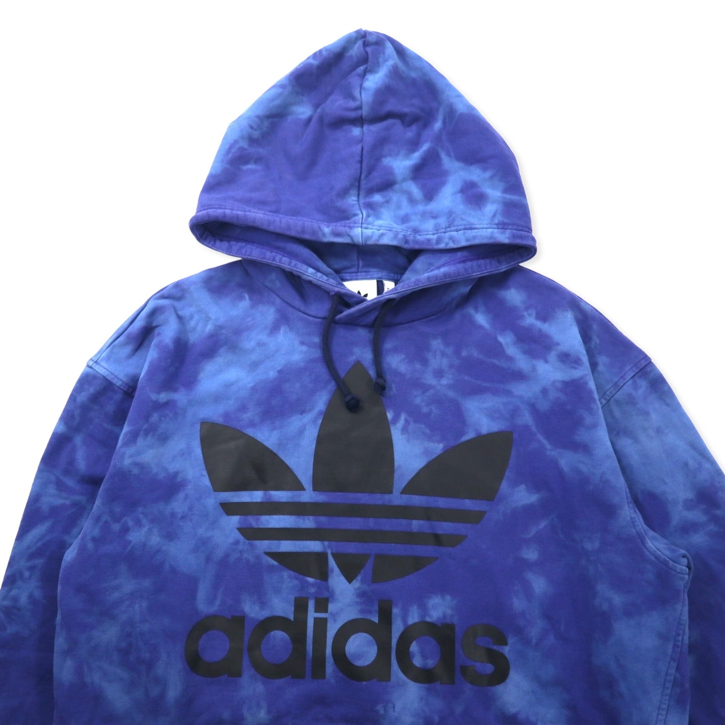 adidas originals トレフォイルロゴ プルオーバー パーカー 2XO ネイビー タイダイ コットン ヘビーウェイト adicolor Tie-Dye Hoodie In Navy CW1337