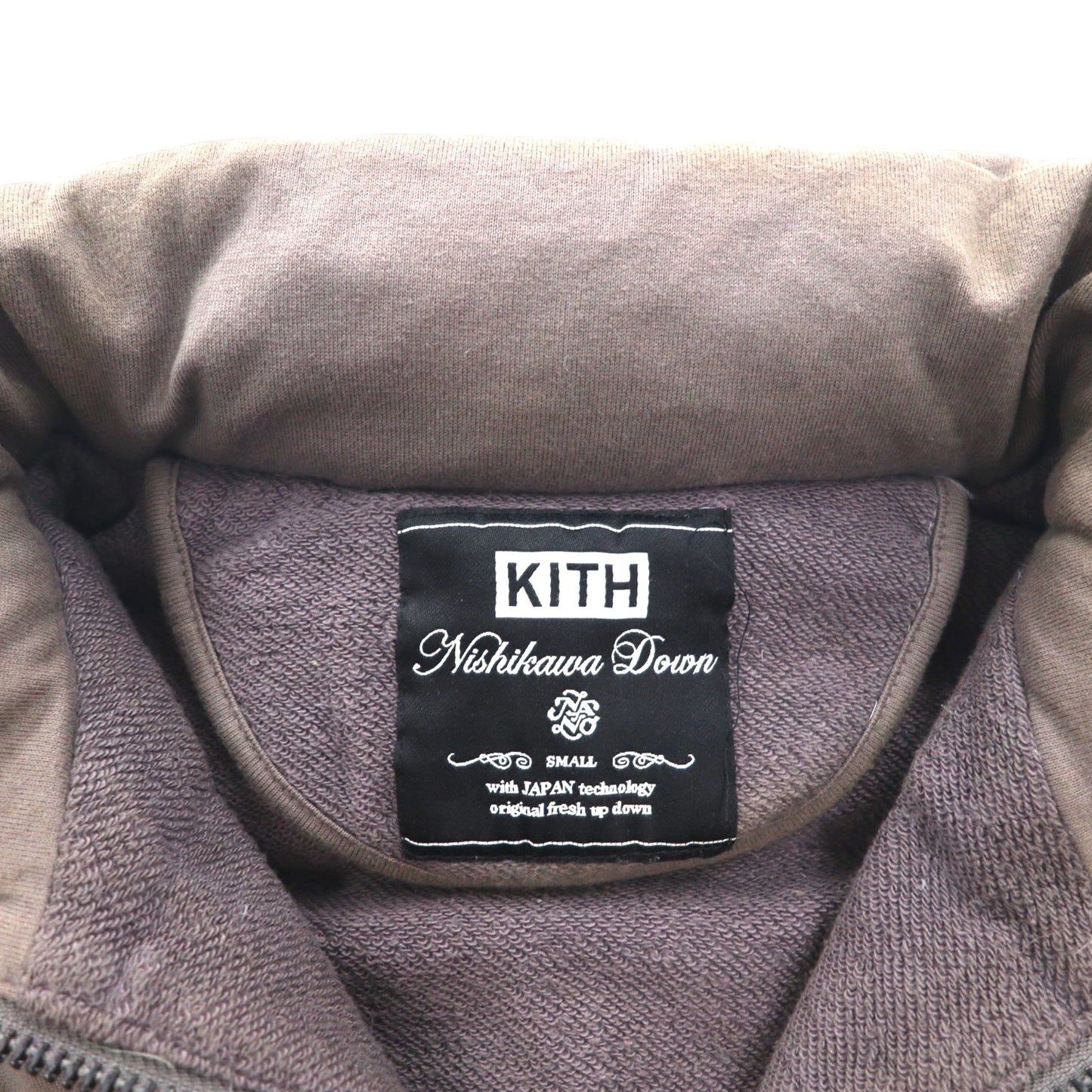 KITH x NANO UNIVERSE x Nishikawa Down NAKAMEGURO QUARTER-ZIP PULLOVER CINDER Pullover Down Jacket, Size S, Kangaroo Pocket, Anorak Parka, KH1080
