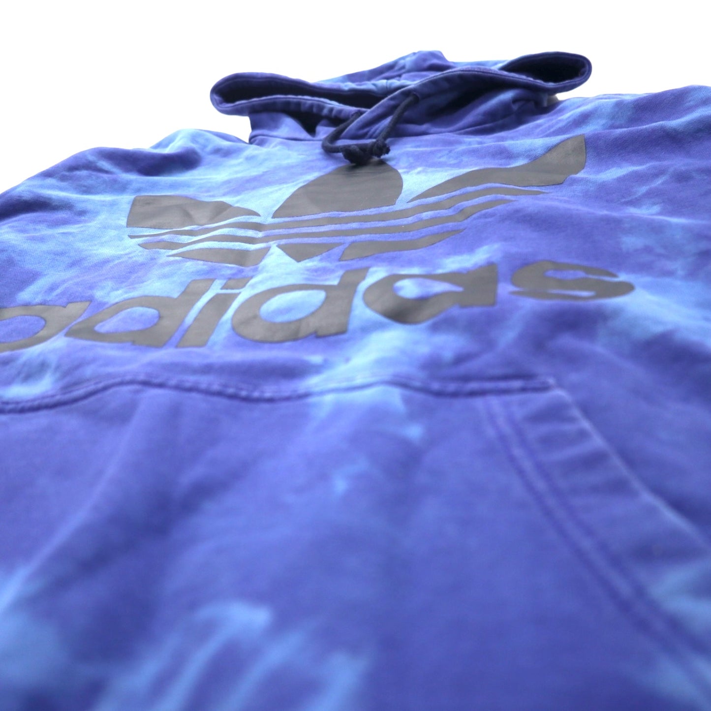 adidas originals トレフォイルロゴ プルオーバー パーカー 2XO ネイビー タイダイ コットン ヘビーウェイト adicolor Tie-Dye Hoodie In Navy CW1337