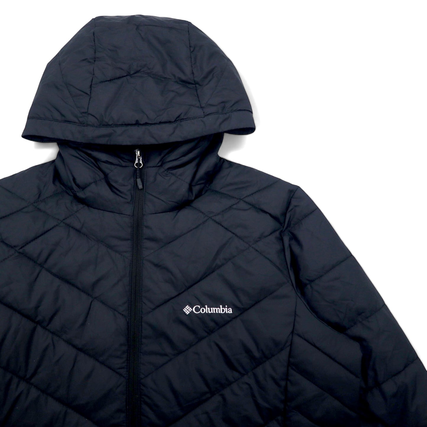 Columbia オムニヒート キルティング ダウンコート XL ブラック ポリエステル 中綿 Heavenly Long Hooded Jacket WL0011