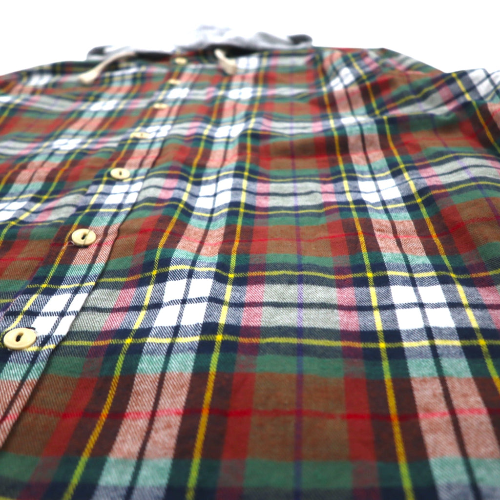 Sunday Works USA Hooded Check Shirt XL Red Green UNION MADE
