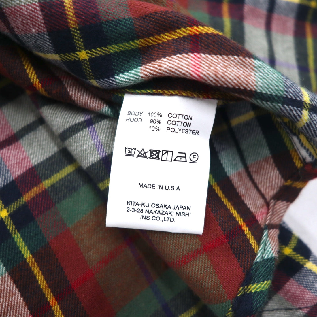 Sunday Works USA Hooded Check Shirt XL Red Green UNION MADE