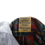 Sunday Works USA Hooded Check Shirt XL Red Green UNION MADE