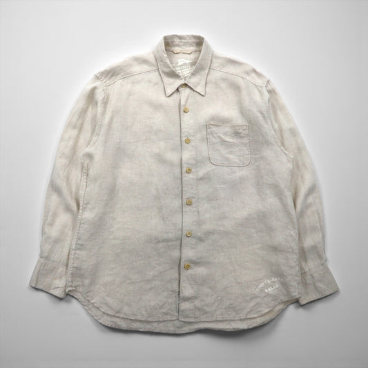 90s Vintage Linen Shirt リネンシャツ XL ベージュ 胸ポケット 麻 Tommy Bahama