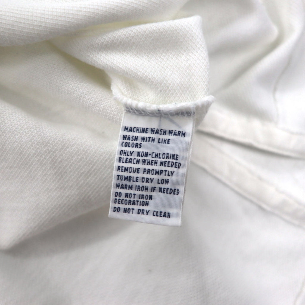 Polo by Ralph Lauren 90s Polo Shirt, XL, White Cotton, Pique, Polo Player, Back Logo Embroidery