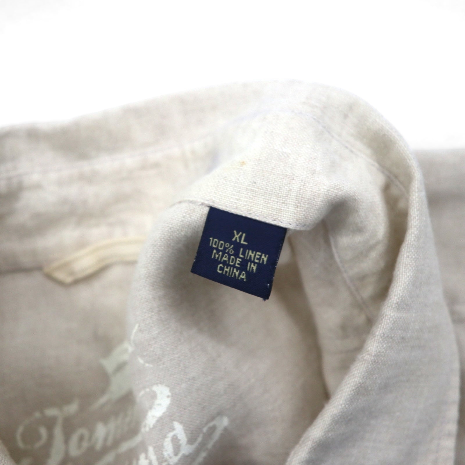 90s Vintage Linen Shirt, XL, Beige, Chest Pocket, Tommy Bahama