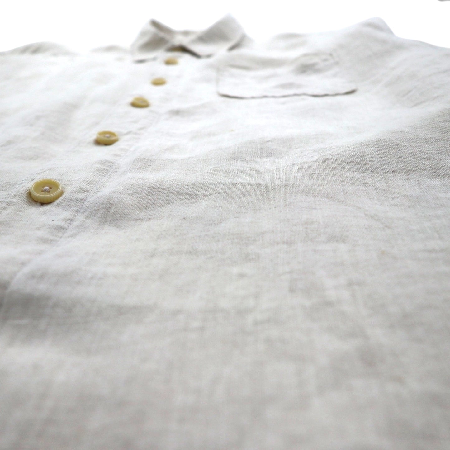 90s Vintage Linen Shirt リネンシャツ XL ベージュ 胸ポケット 麻 Tommy Bahama