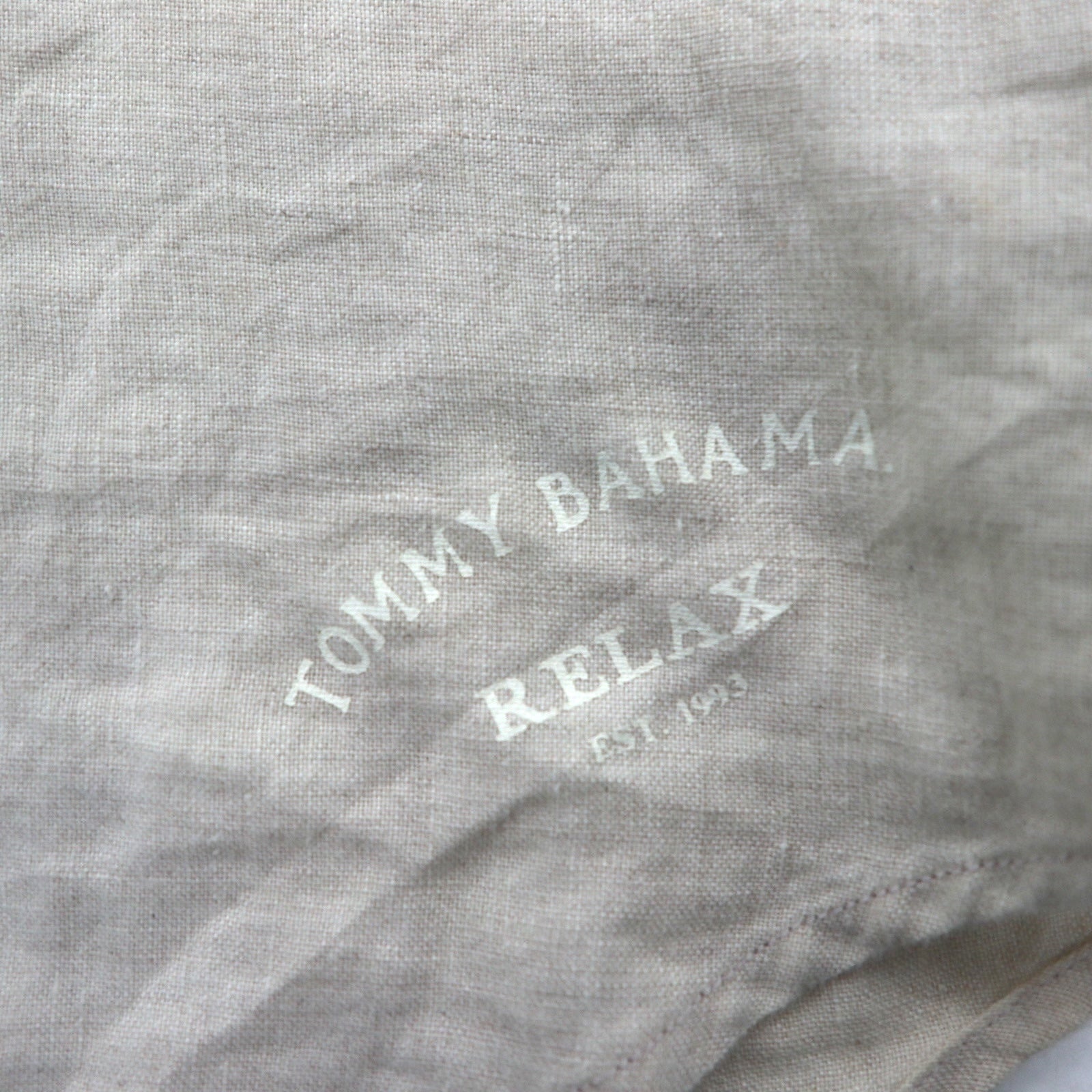 90s Vintage Linen Shirt, XL, Beige, Chest Pocket, Tommy Bahama