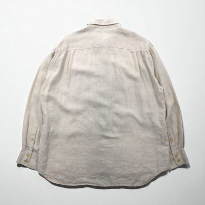 90s Vintage Linen Shirt リネンシャツ XL ベージュ 胸ポケット 麻 Tommy Bahama