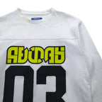 adidas originals ナンバリング プリント スウェット XS ホワイト メッシュ切り替え WINTER CREW SWEATSHIRT BS2626