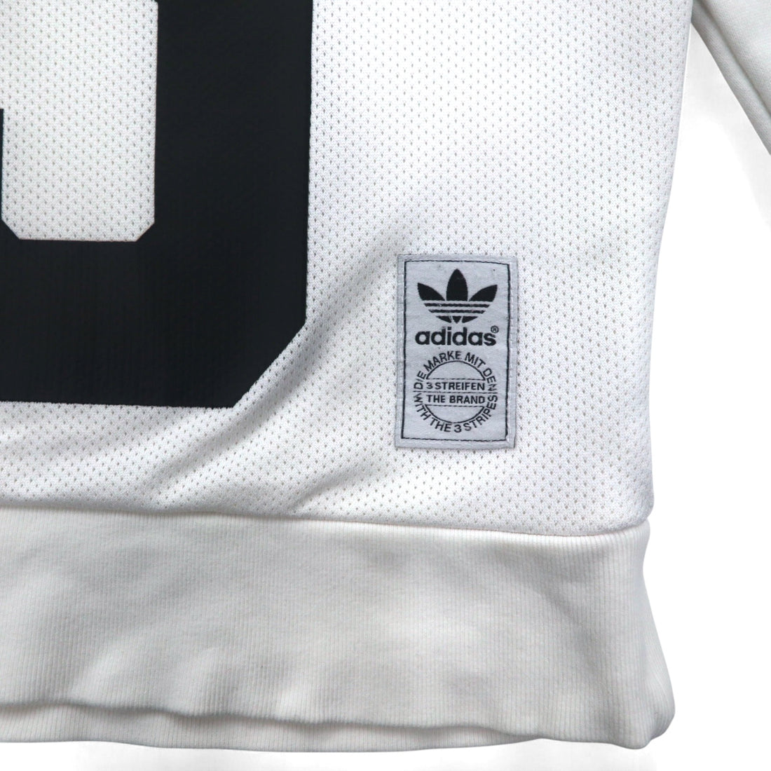 adidas originals numbering print sweatshirt XS white mesh switching WINTER CREW SWEATSHIRT BS2626